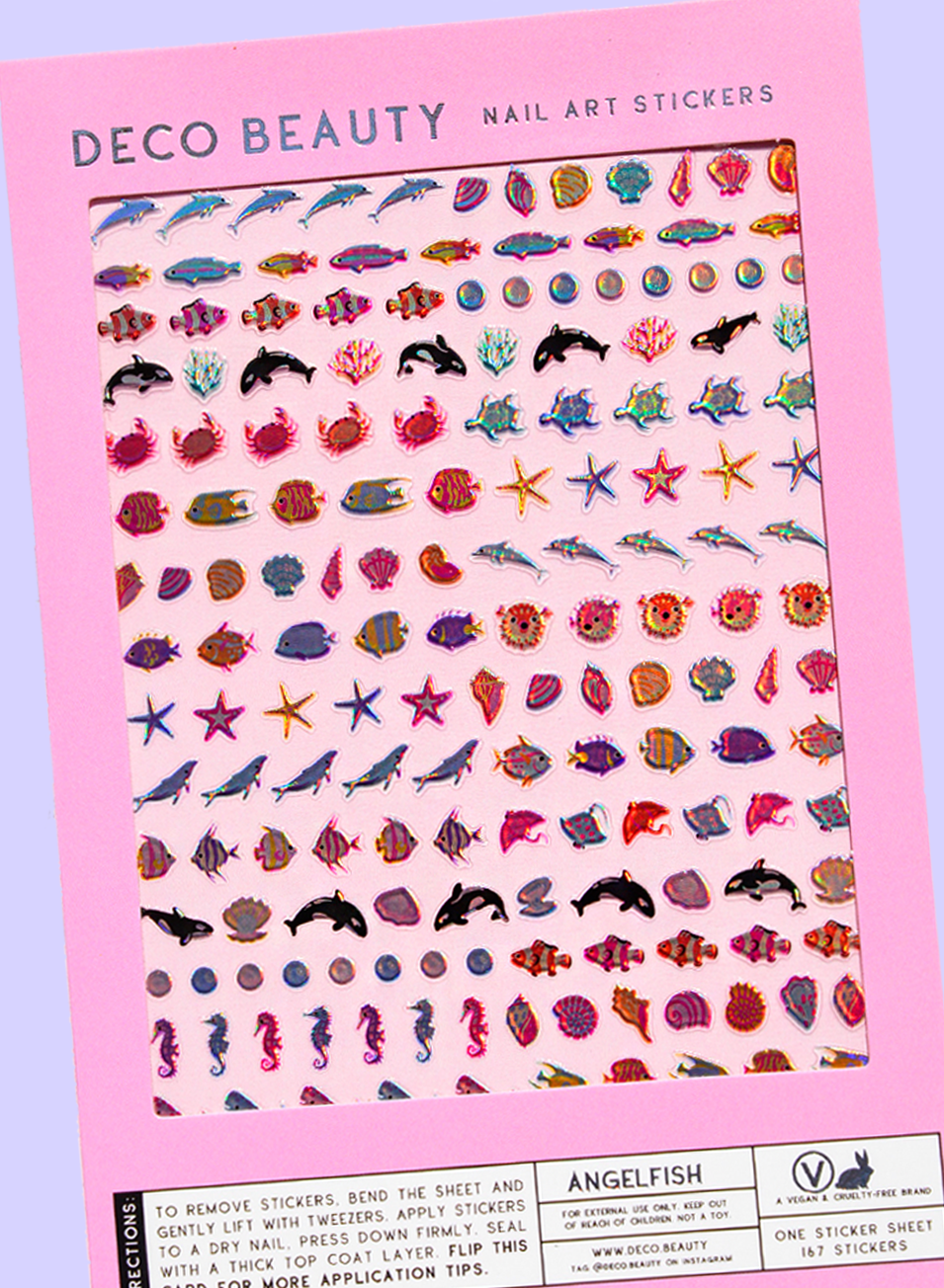 Angelfish nail art stickers flat lay