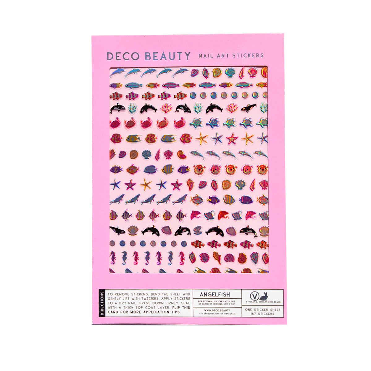 Angelfish nail art stickers flat lay
