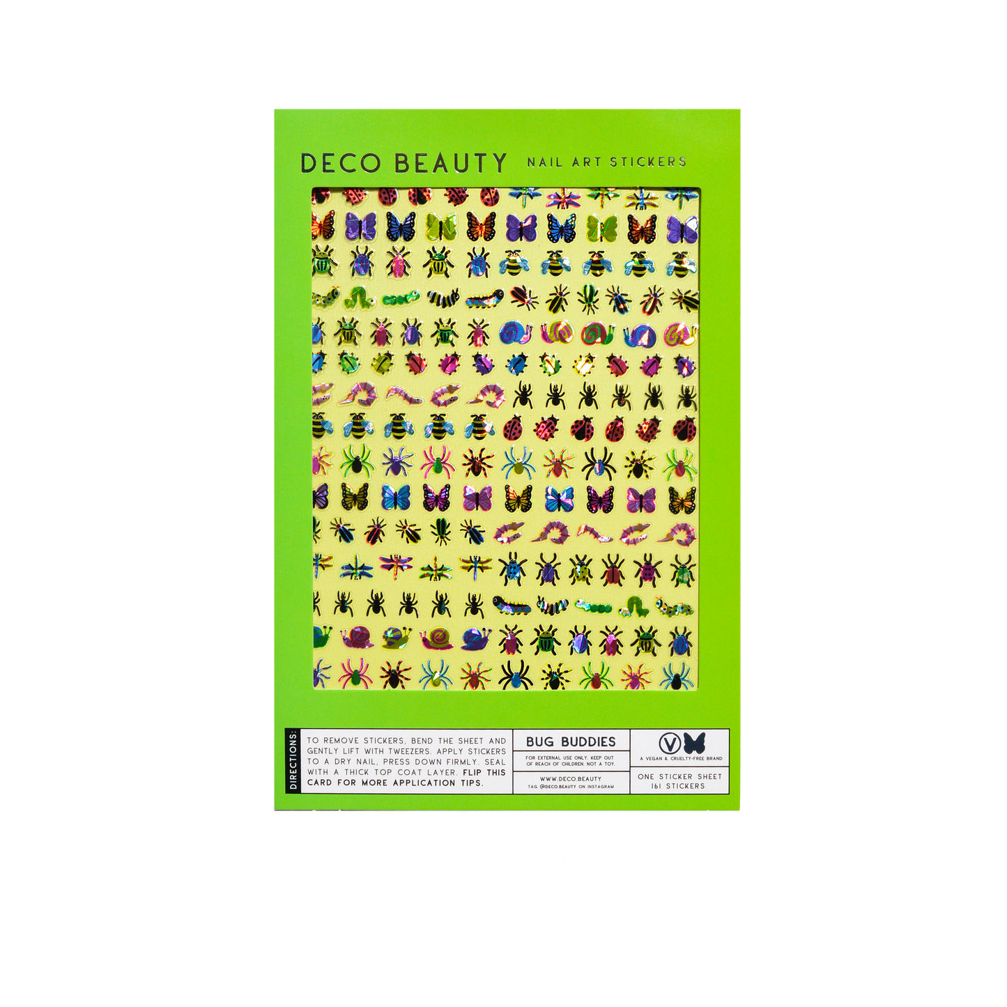 Bug Buddies nail art sheet flat lay