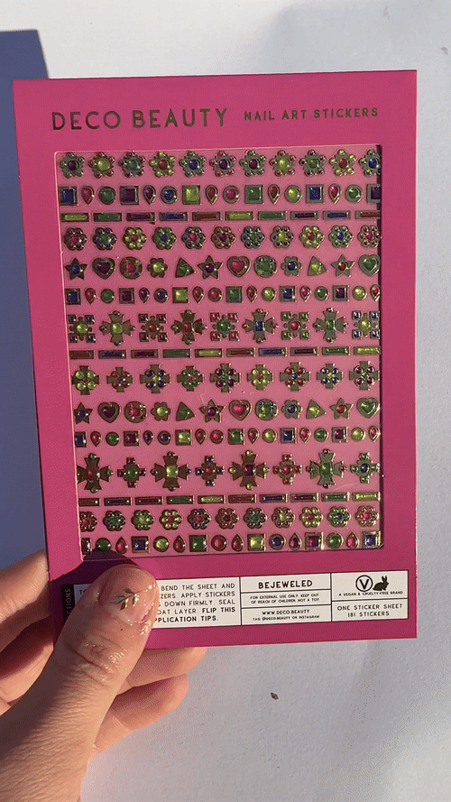 Bejeweled nail art sticker sheet gif