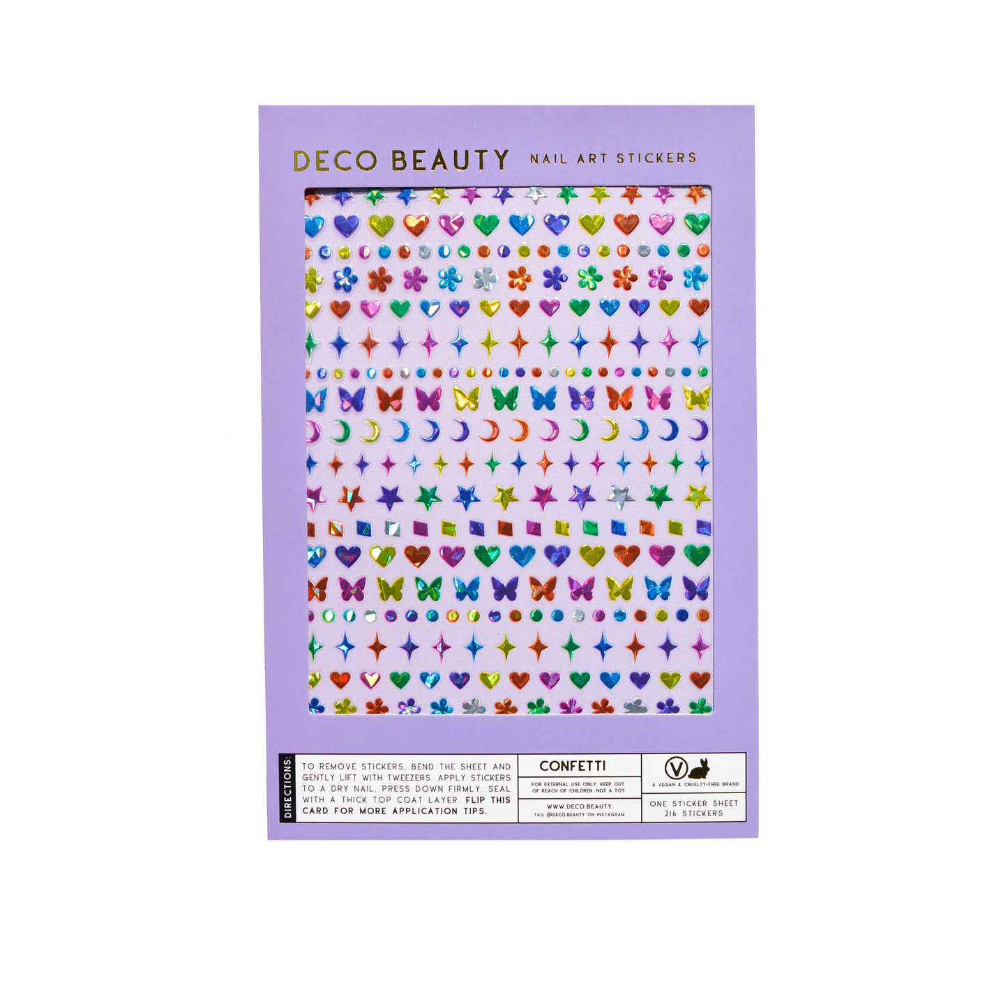 Confetti nail art sheet flay lay