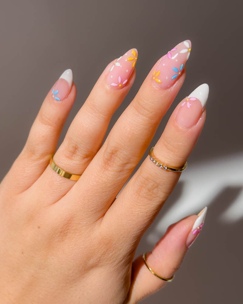 Petal Nail Art Stickers on nude nails