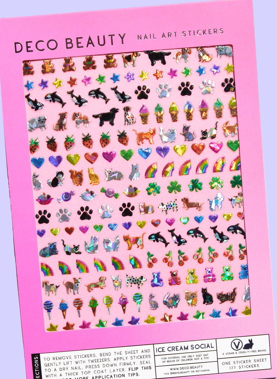 Ice Cream Social nail art sheet flat lay
