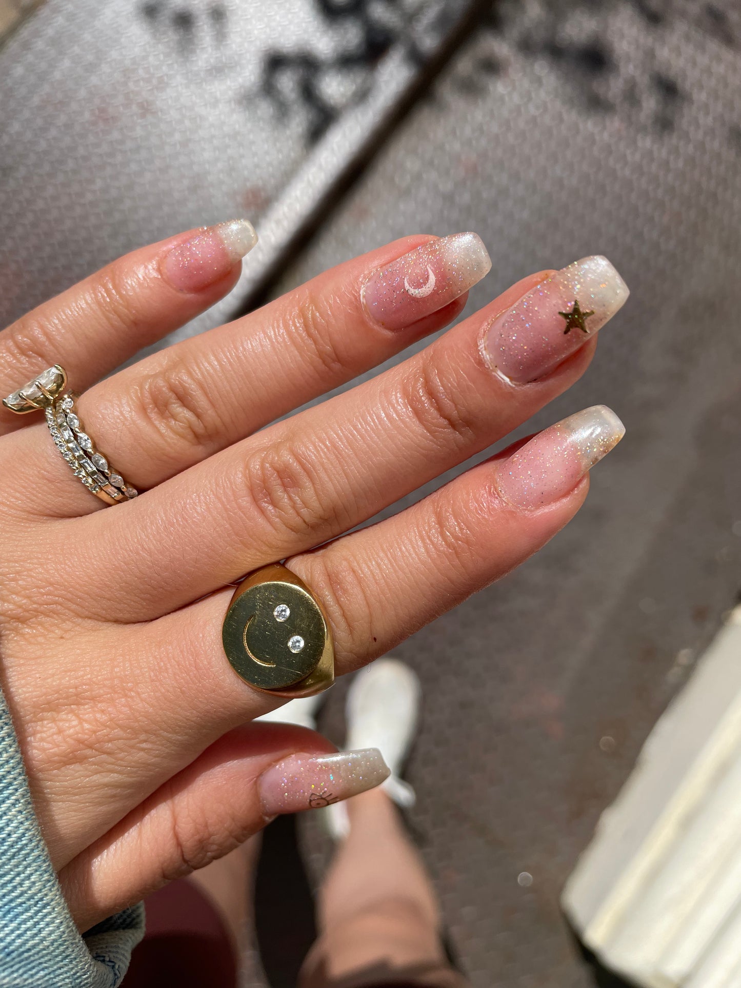 Zodiac nail art stickers on clear nails