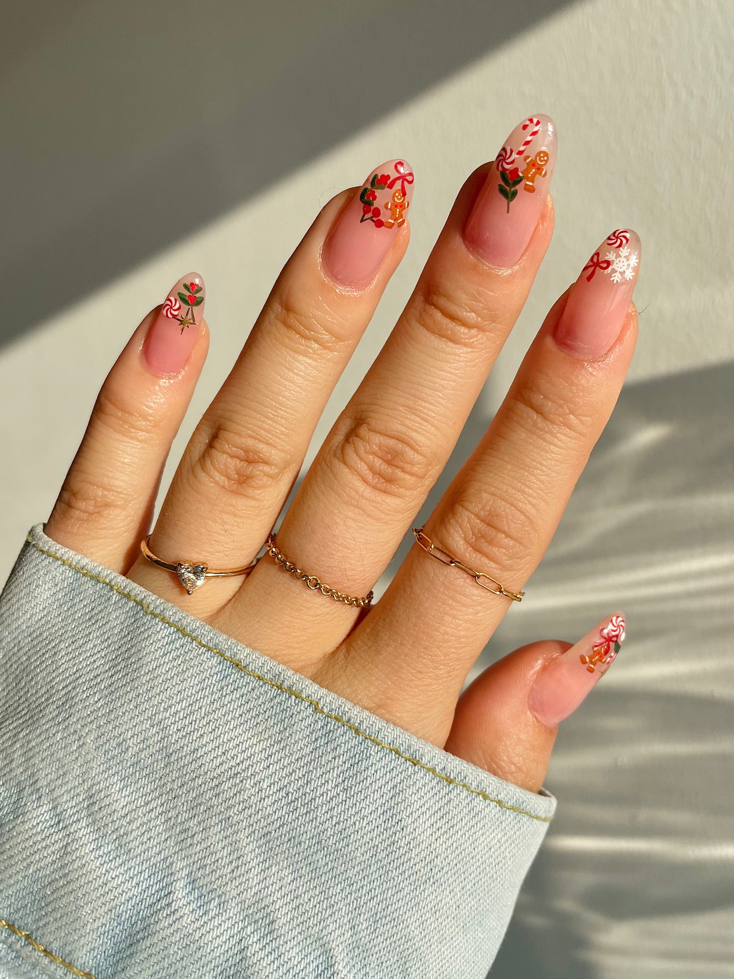 Deco The Halls gingerbread nail look