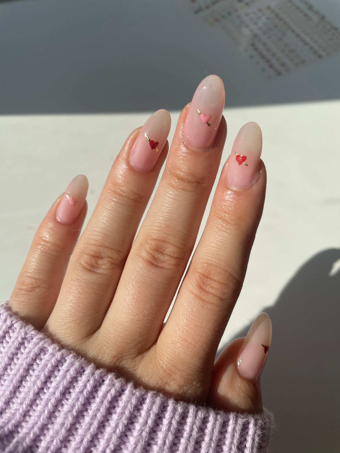 Ornate nail art stickers with hearts