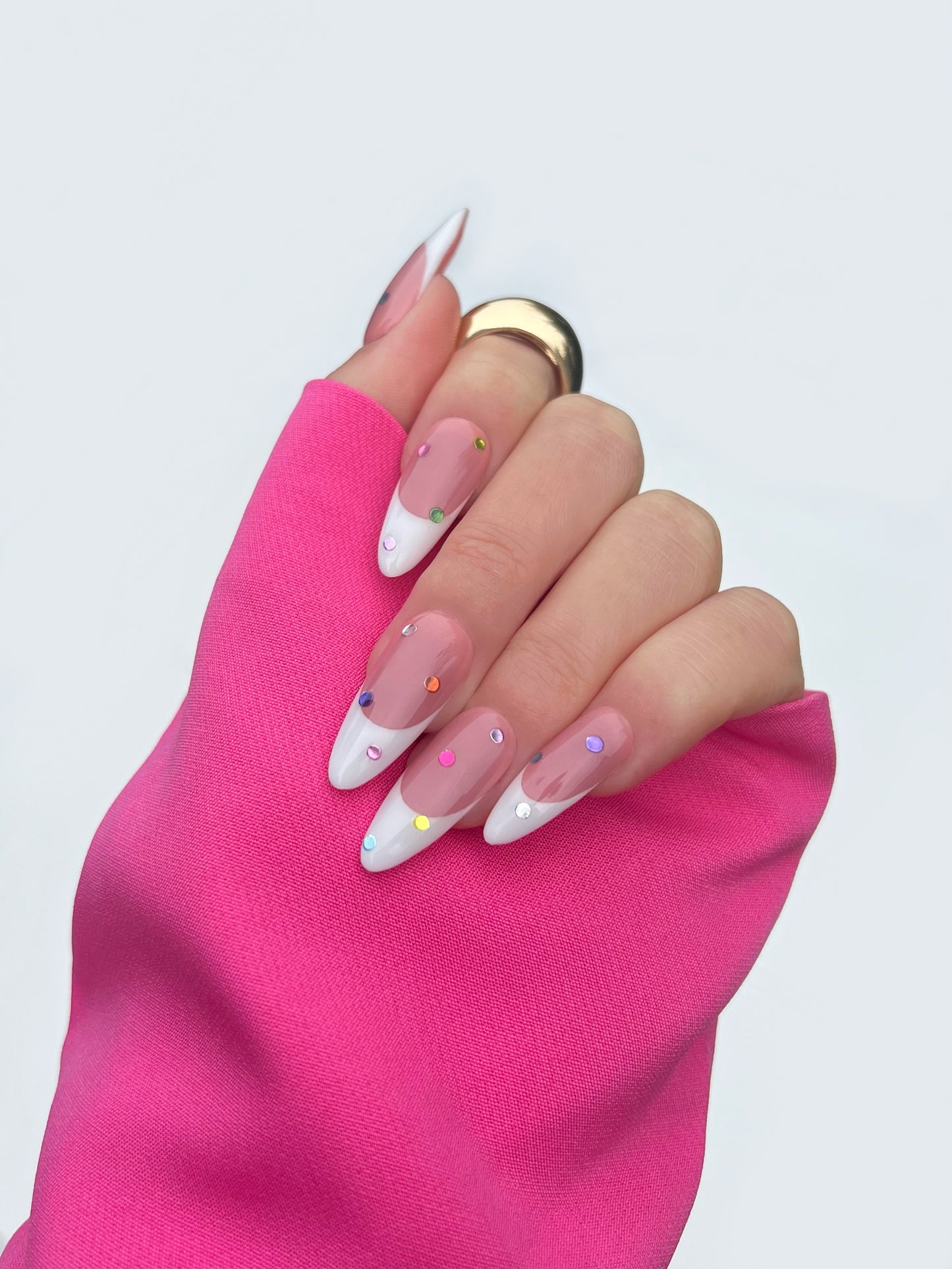 Jewels Nail Art Stickers on nude nails