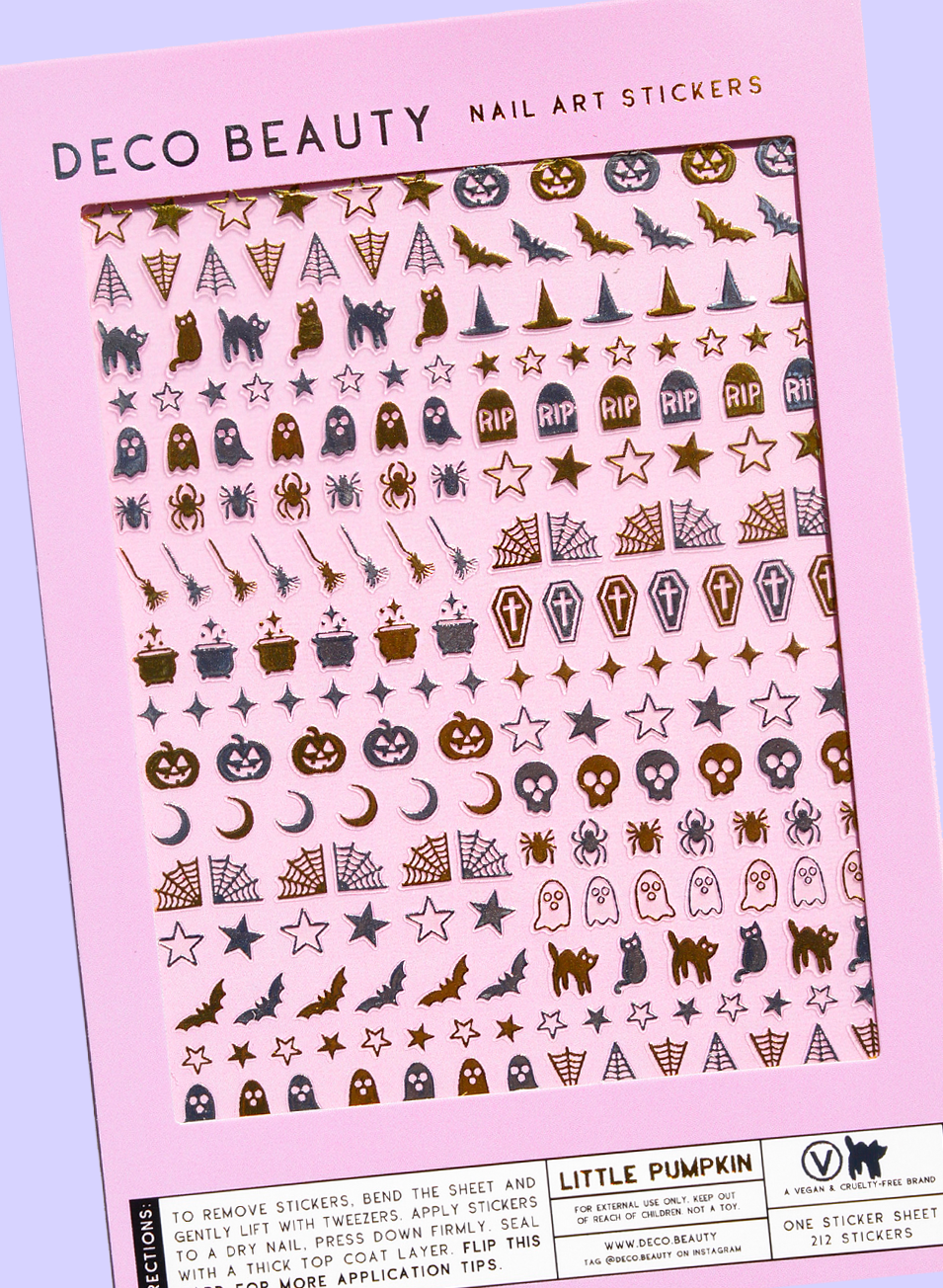 Little Pumpkin nail art sticker flat lay
