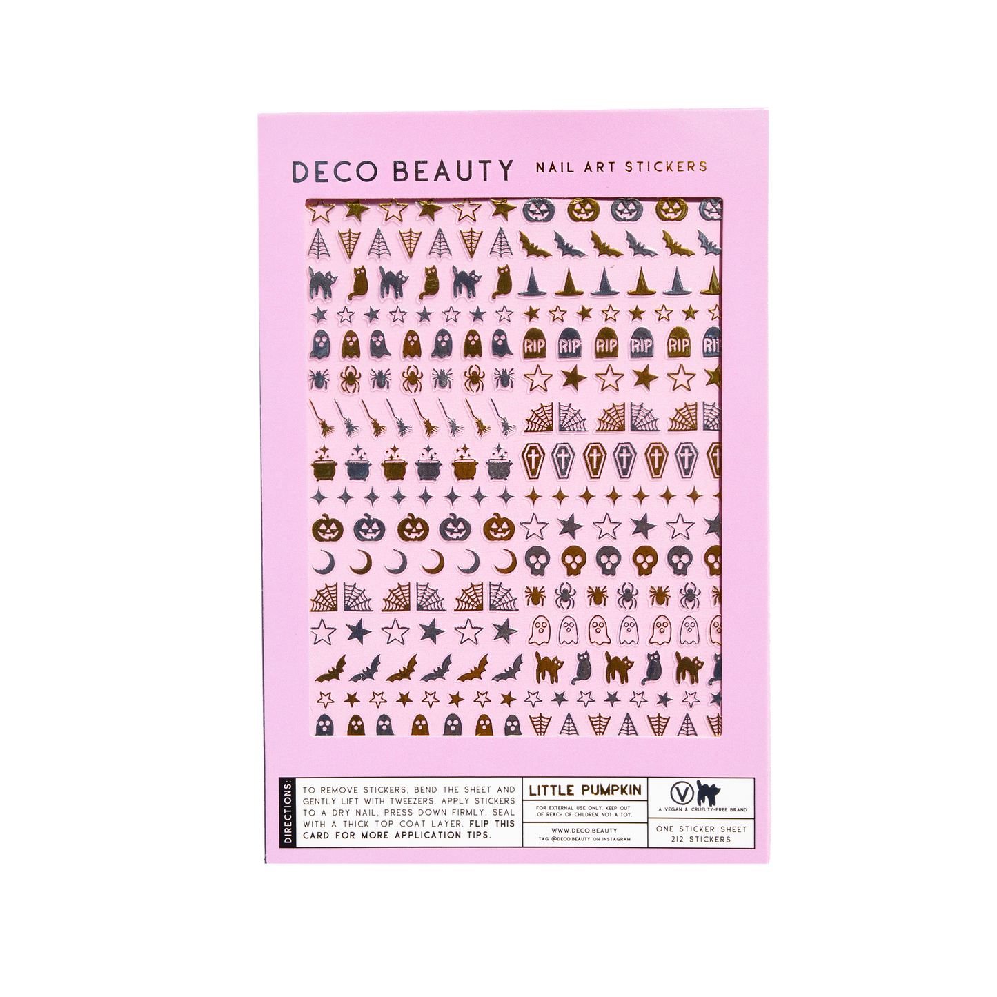 Little Pumpkin nail art sticker flat lay