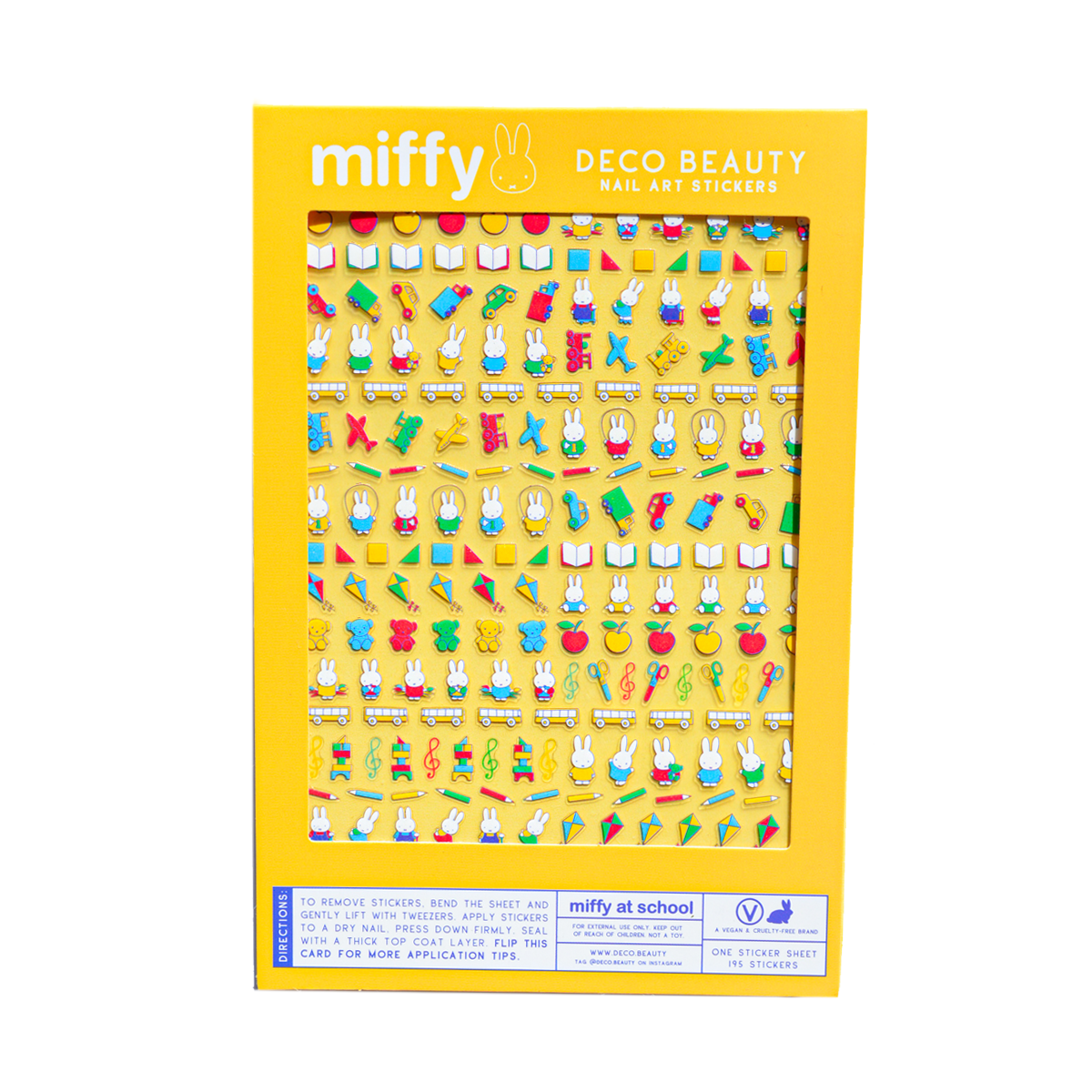 Miffy at School nail art sticker sheet flat lay
