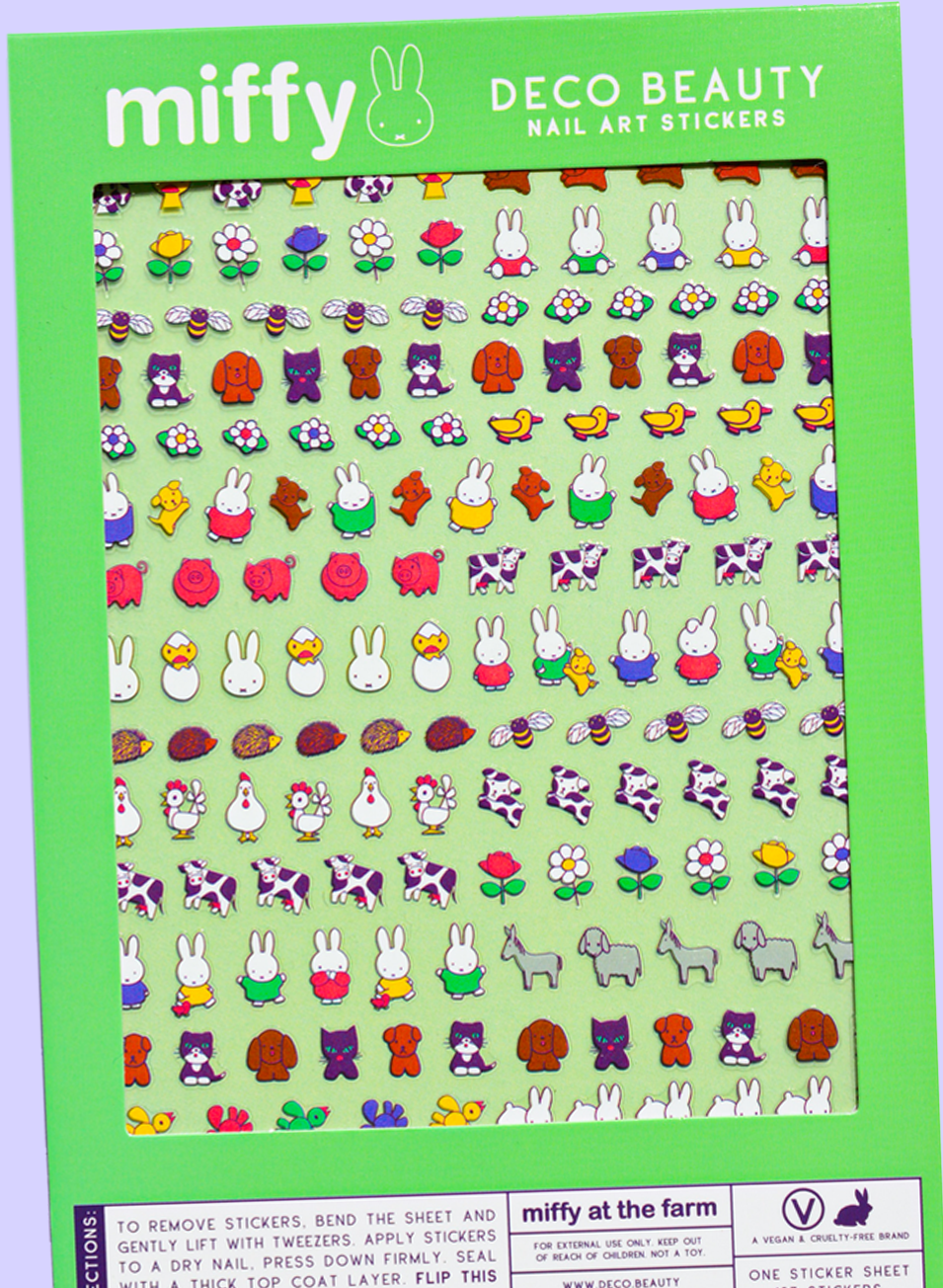 Miffy at the Farm nail art sticker sheet flat lay