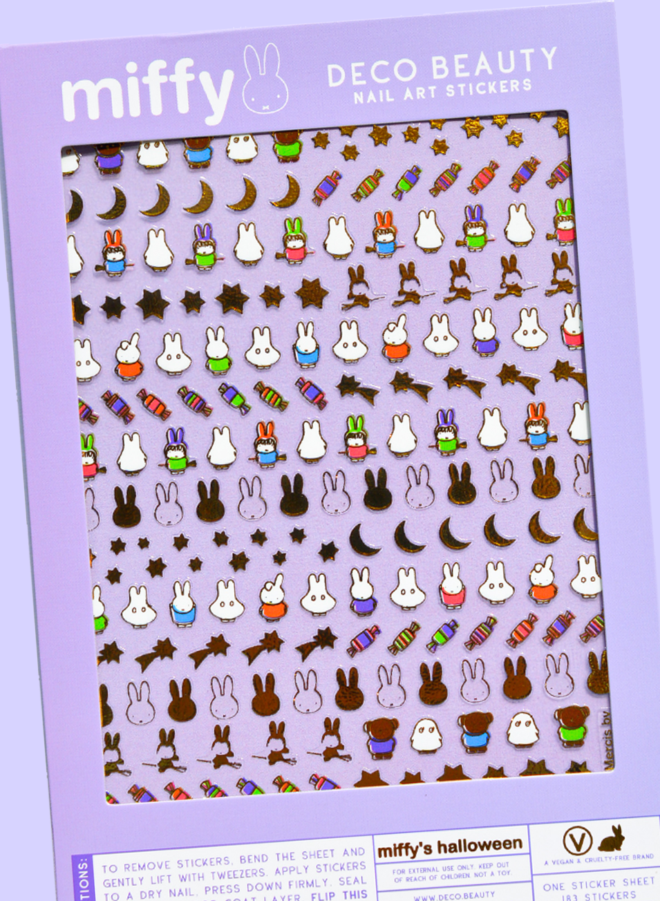 Miffy's Halloween nail art sticker sheet flay lay
