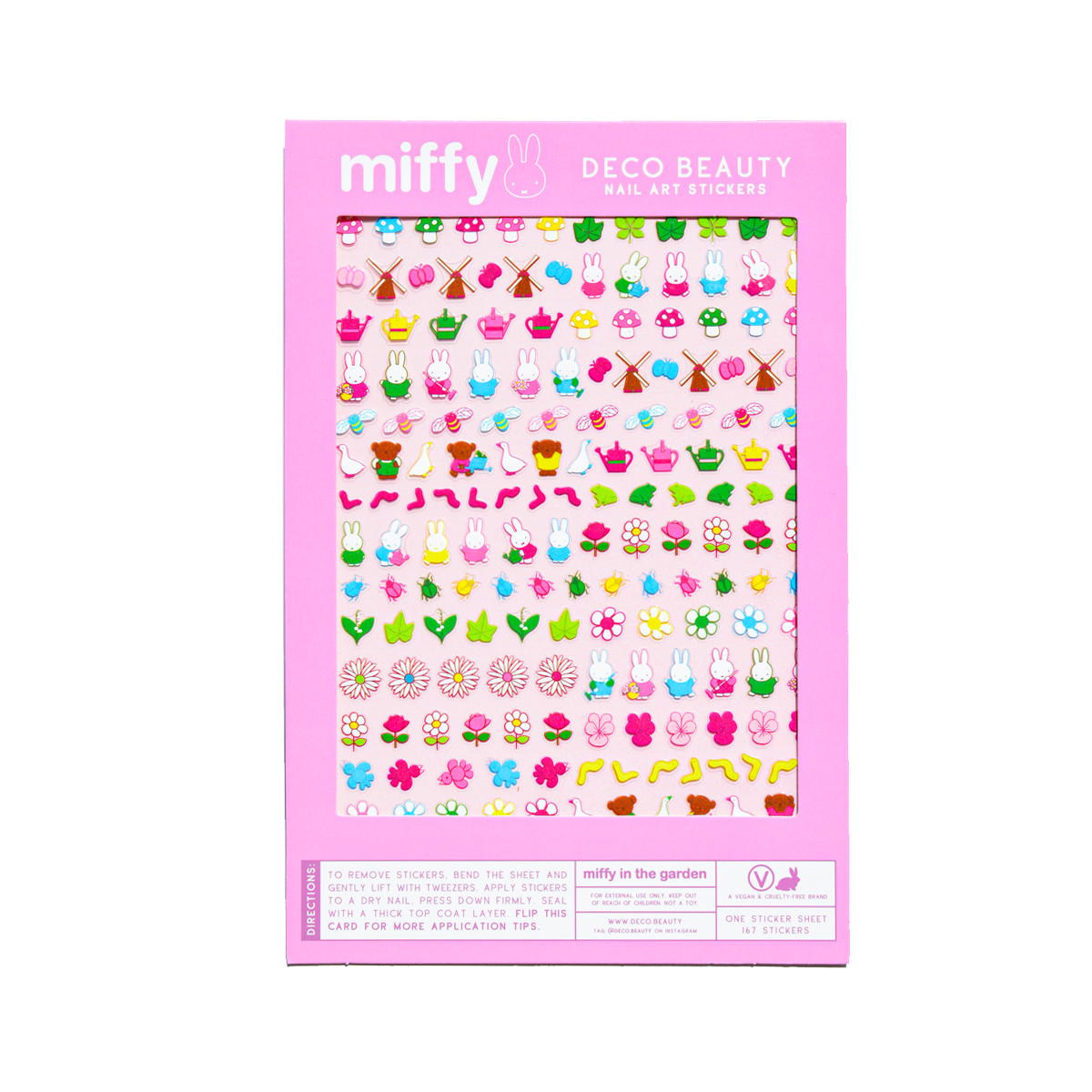 Miffy in the Garden nail art sticker sheet flat lay