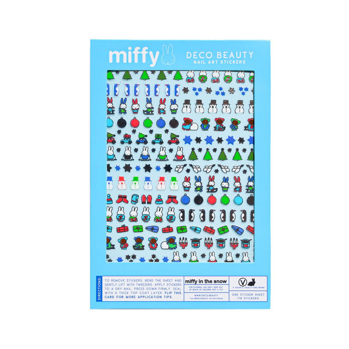 Miffy in the Snow nail art stickes sheet flat lay