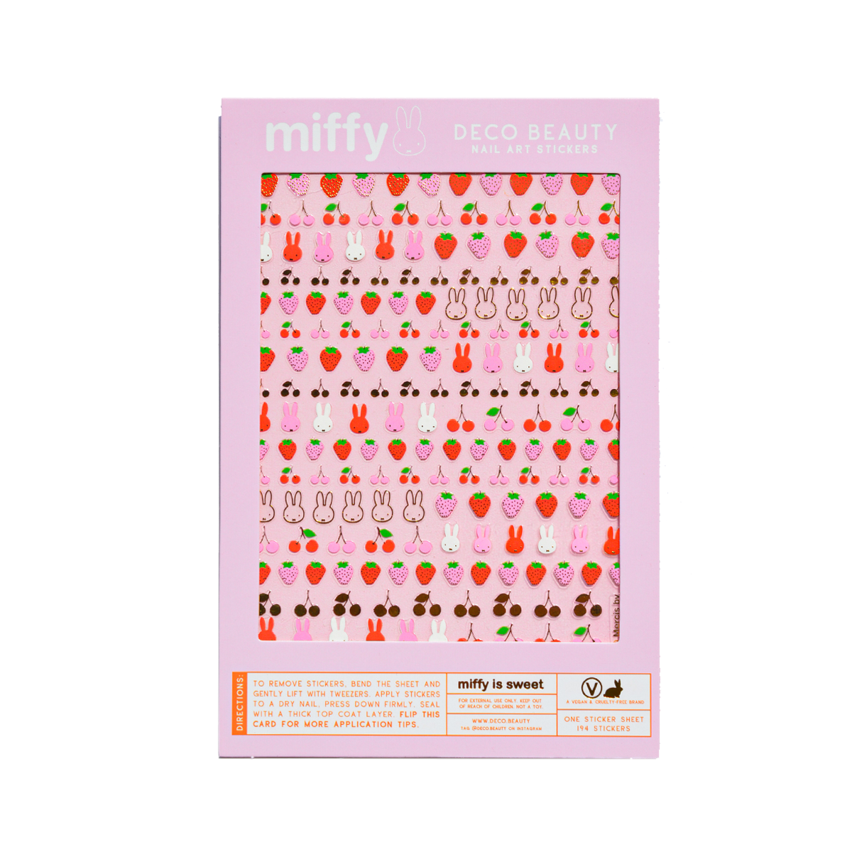Miffy is Sweet nail art sticker sheet flat lay