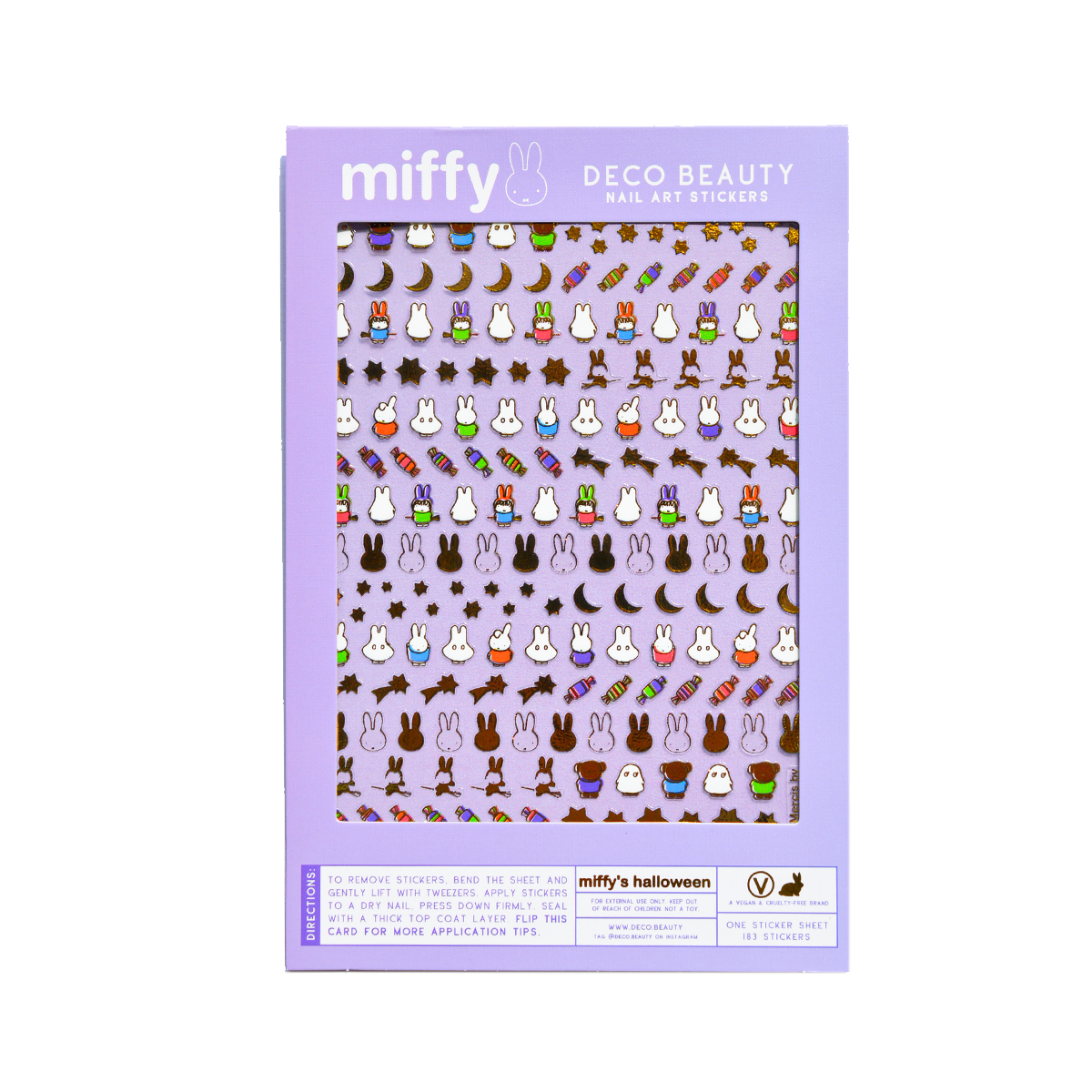 Miffy's Halloween nail art sticker sheet flay lay