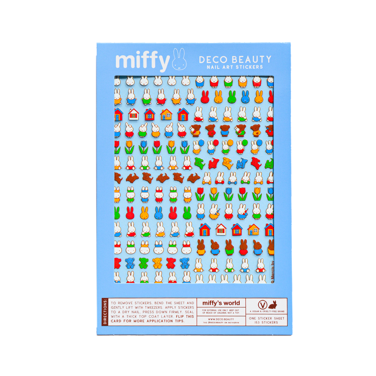 Miffy's World nail art sticker sheet flat lay