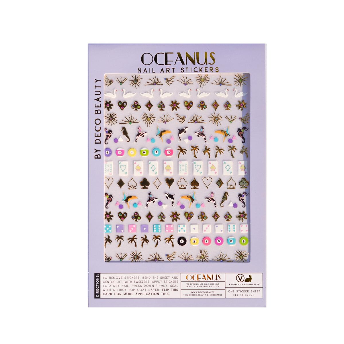 Oceanus nail art stickers flat lay