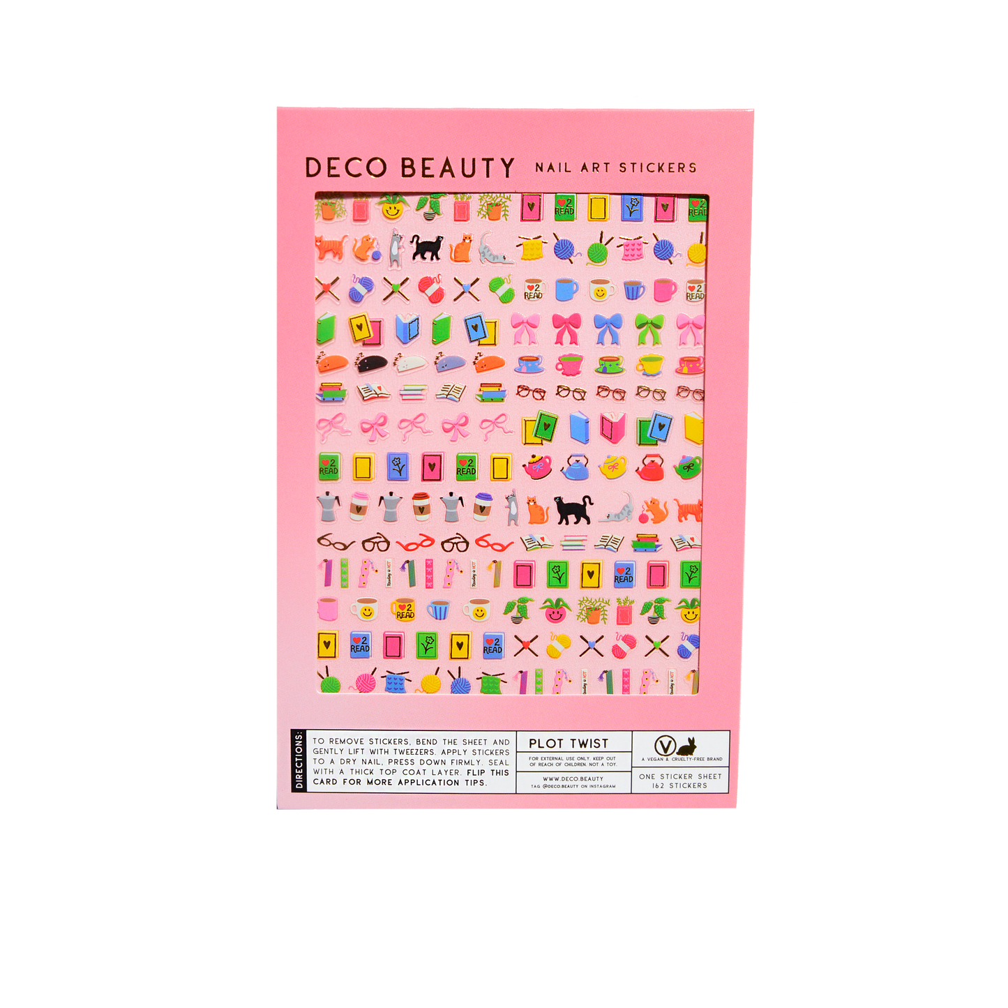 Plot Twist nail art stickers flat lay