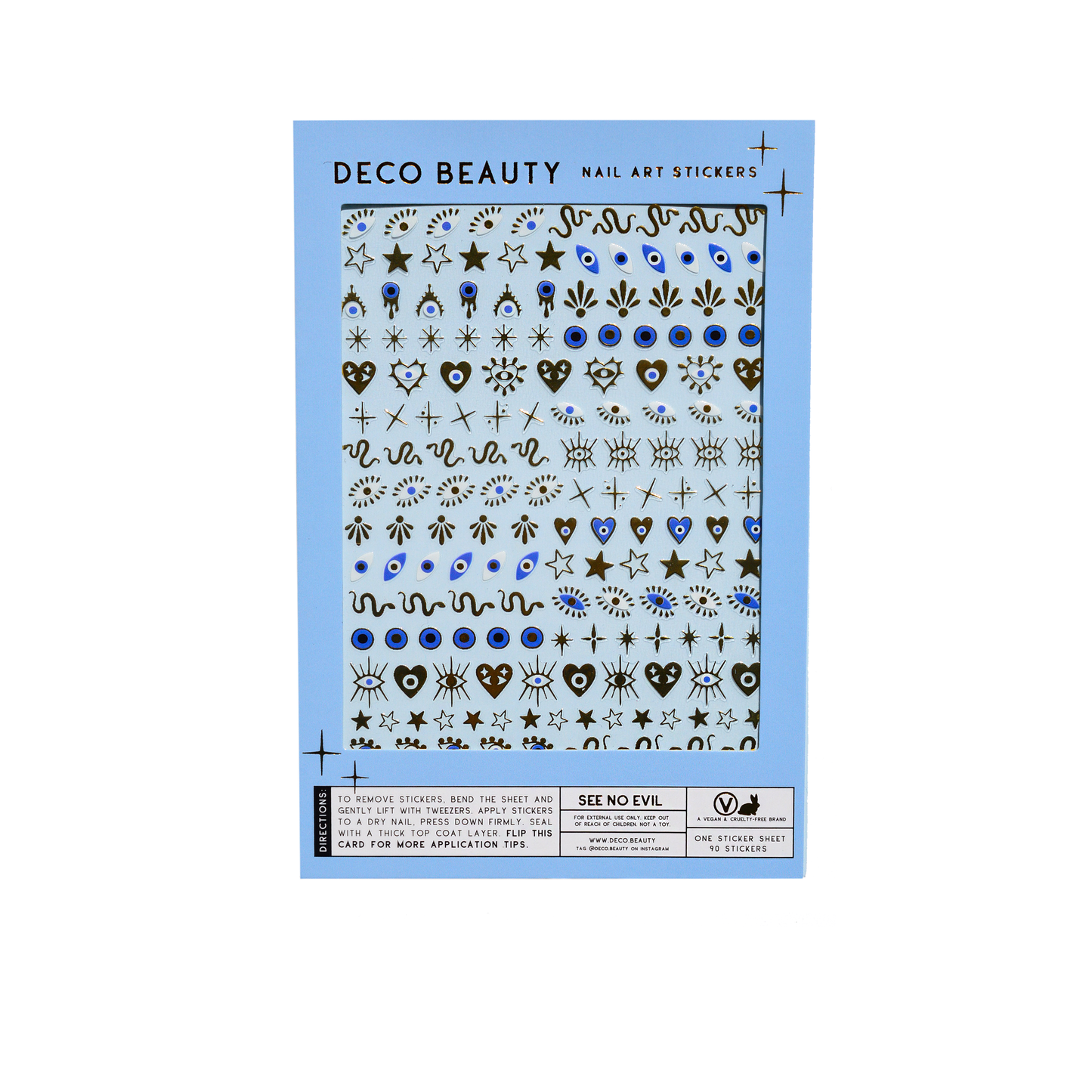 See No Evil nail art sheet flat lay