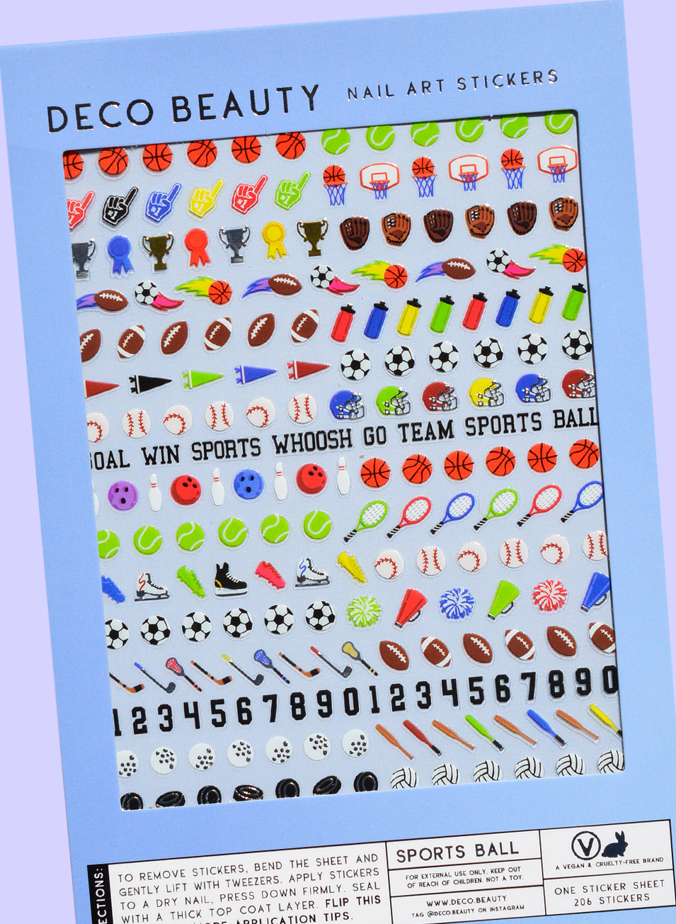 Sports Ball nail art sheet flat lay