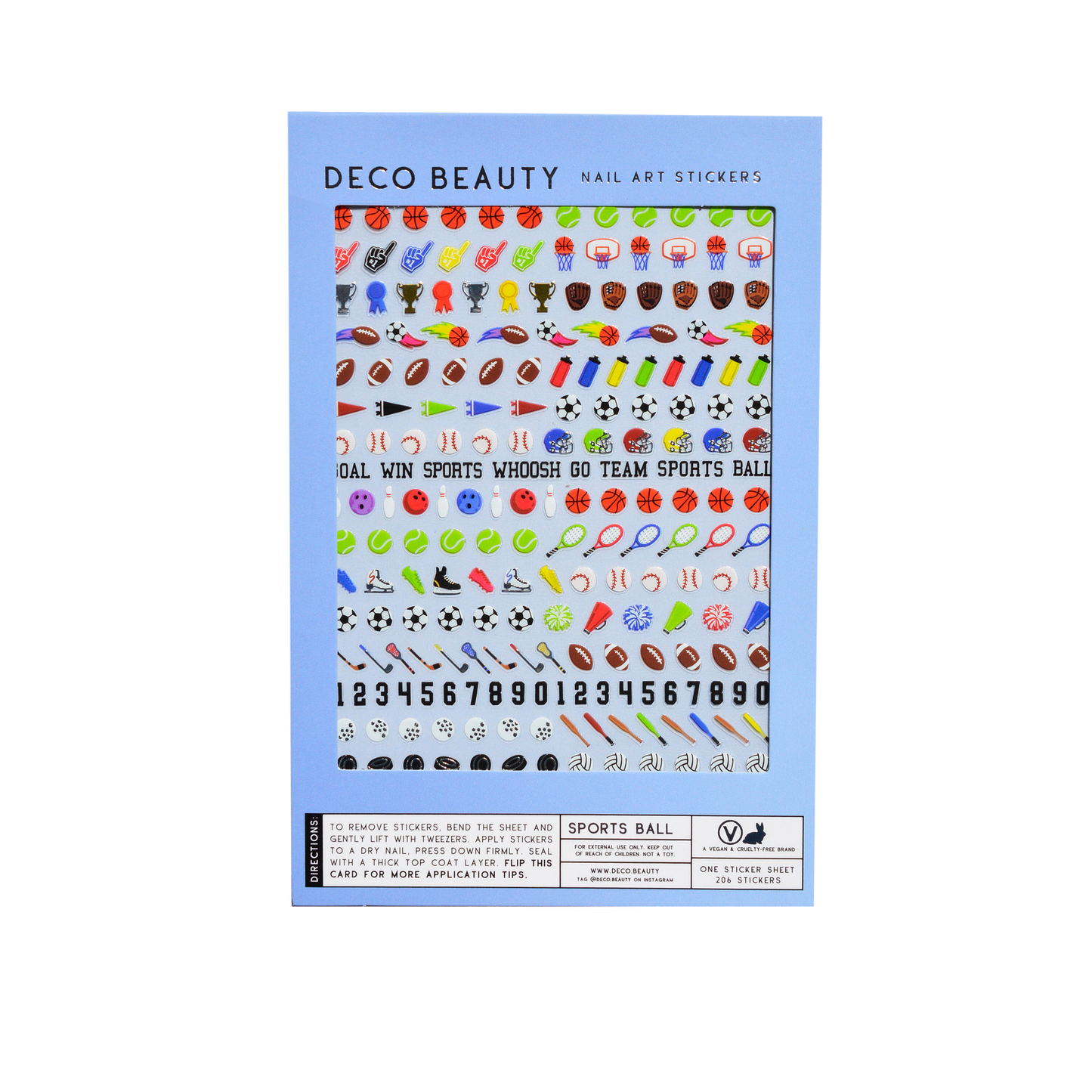 Sports Ball nail art sheet flat lay