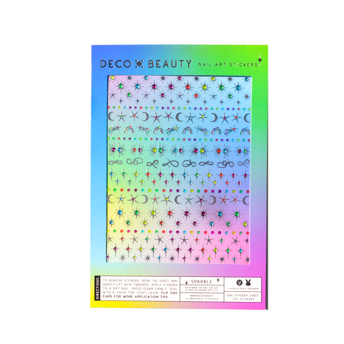 Sparkle nail art sticker sheet