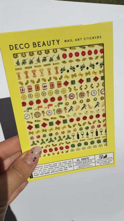 Al Dente nail art sticker sheet GIF