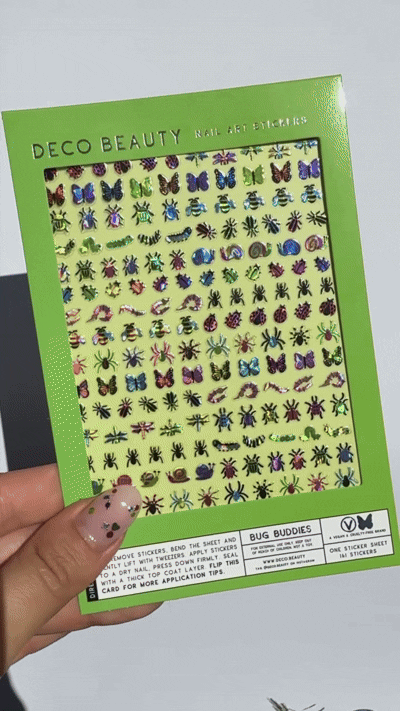 Bug Buddies nail art sheet GIF