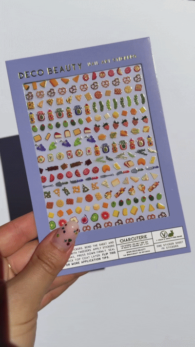Charcuterie nail art sheet GIF