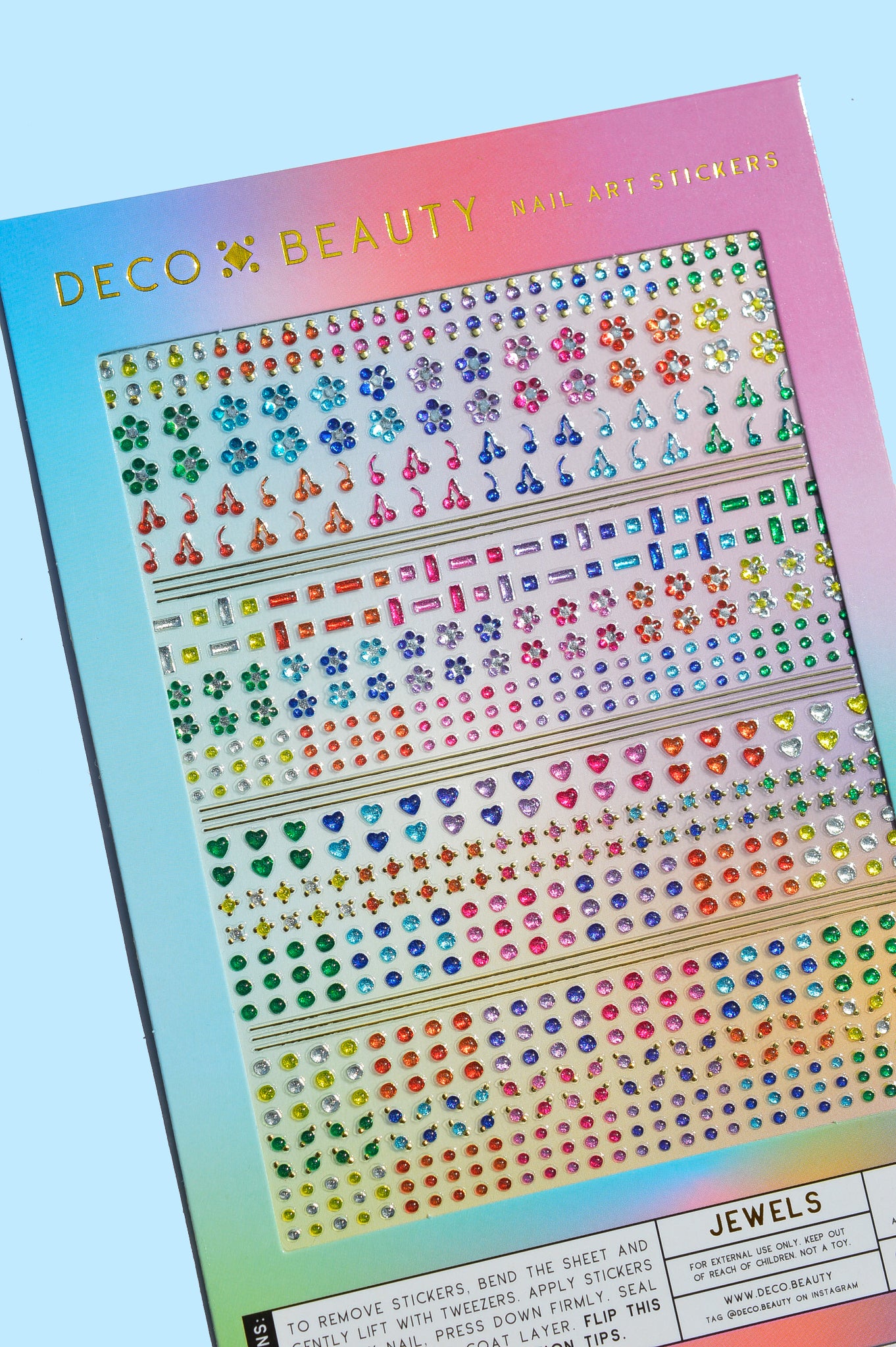 Jewels flat lay - rainbow gems