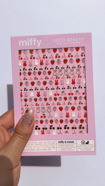 Miffy is Sweet nail art sticker sheet GIF