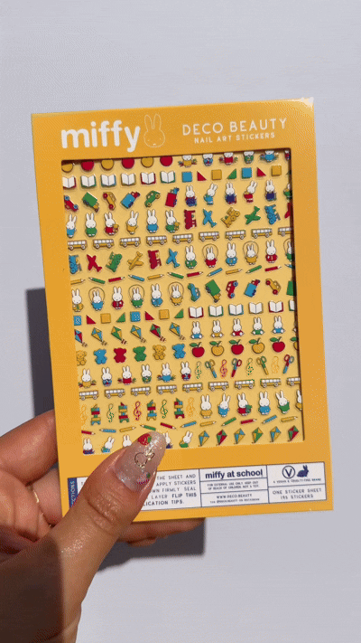Miffy at School nail art sticker sheet GIF