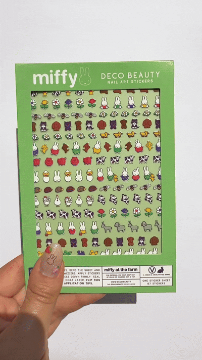 Miffy at the Farm nail art sticker sheet GIF