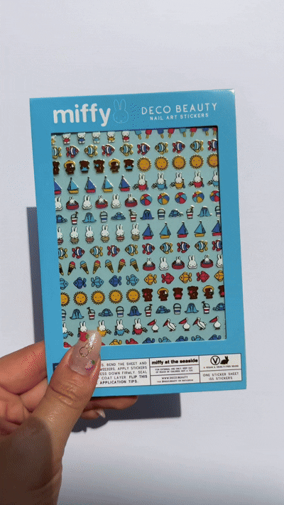 Miffy at the Seaside nail art sticker sheet GIF