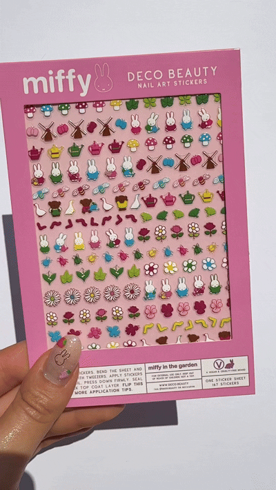 Miffy in the Garden nail art sticker sheet GIF
