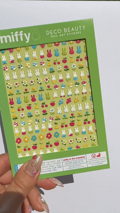 Miffy in the Meadow nail art sticker sheet GIF