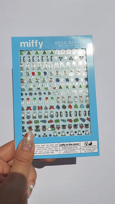 Miffy in the Snow nail art sticker sheet GIF