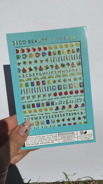 Schoolhouse nail art stickers GIF
