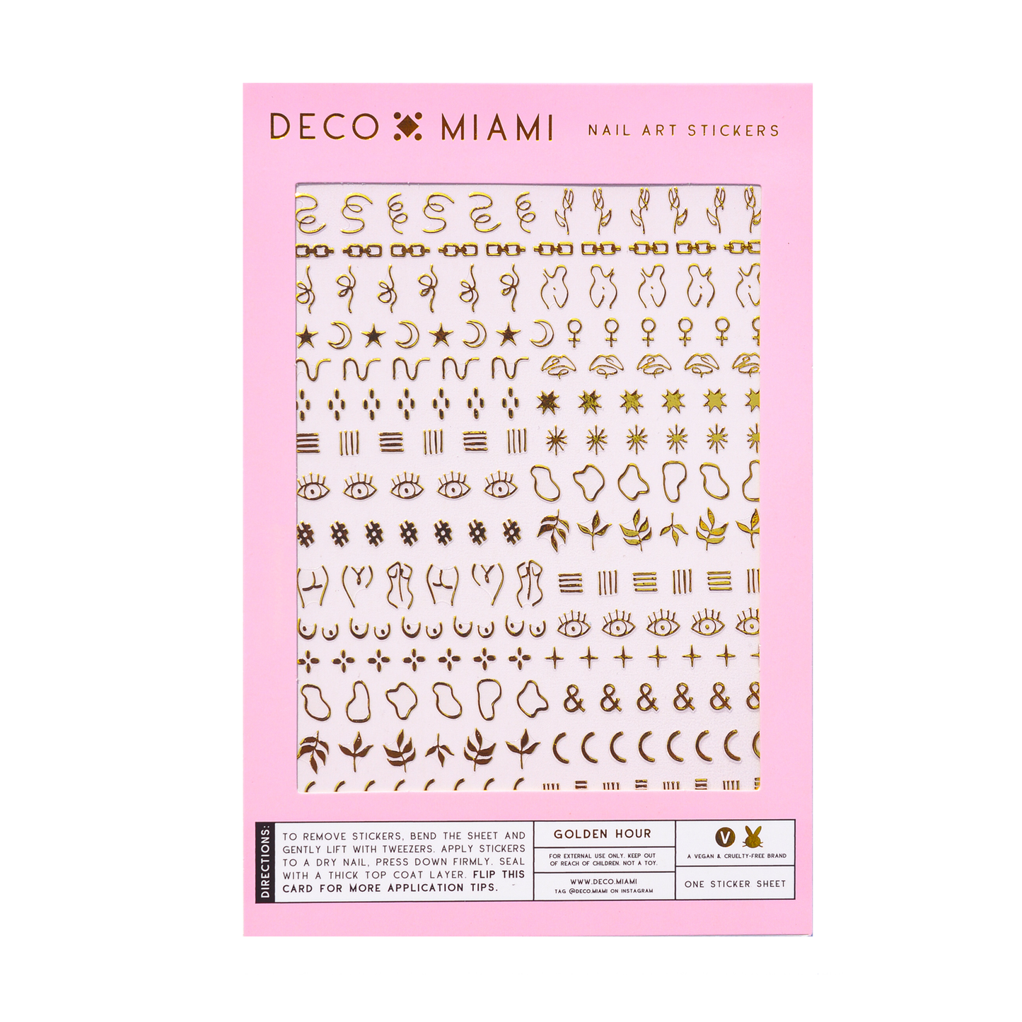 Golden Hour nail art stickers. Featuring: lines,  boobs, butts, feminine, gold, hashtag, female, woman, butt, link, chain, star, moon, goddess, edgy, minimalist, minimalism