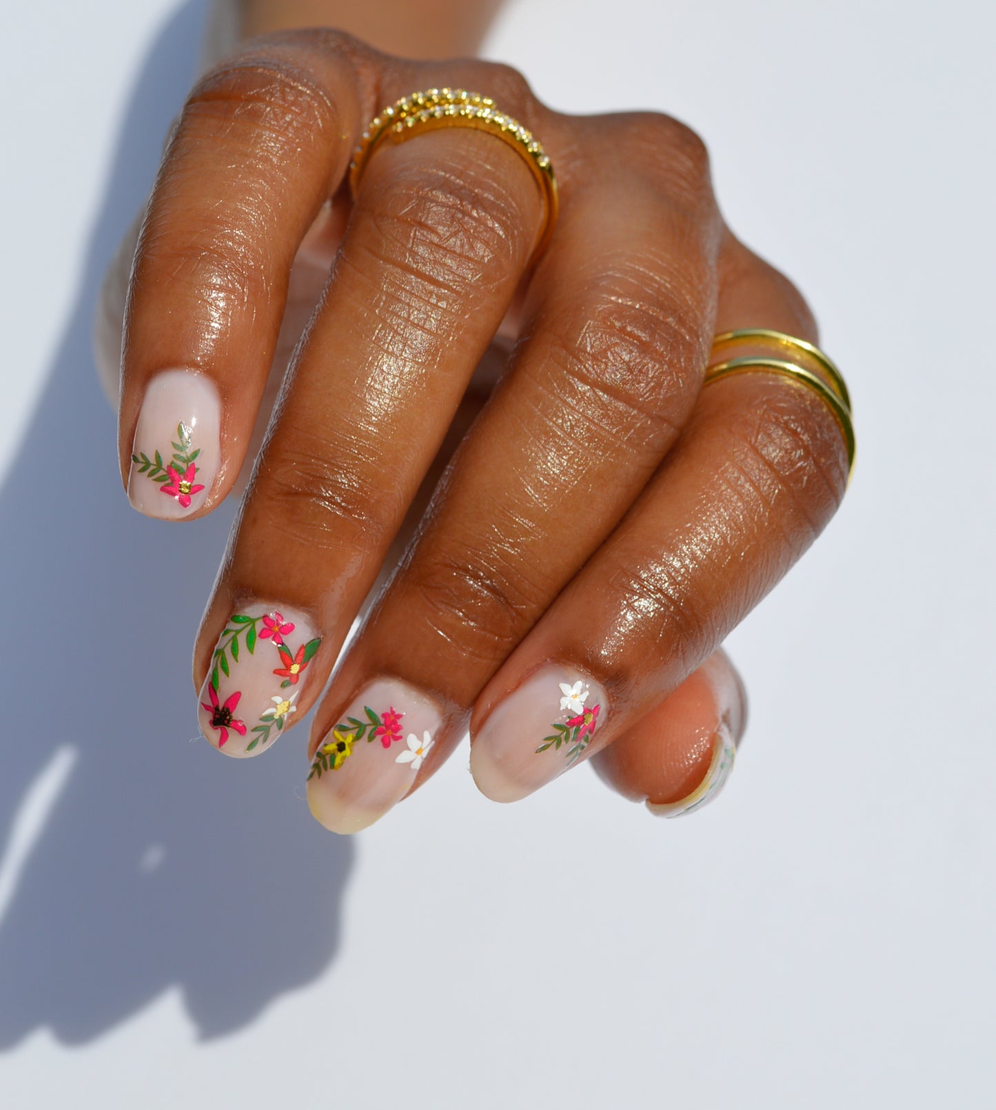 tropical nail art stickers on hand