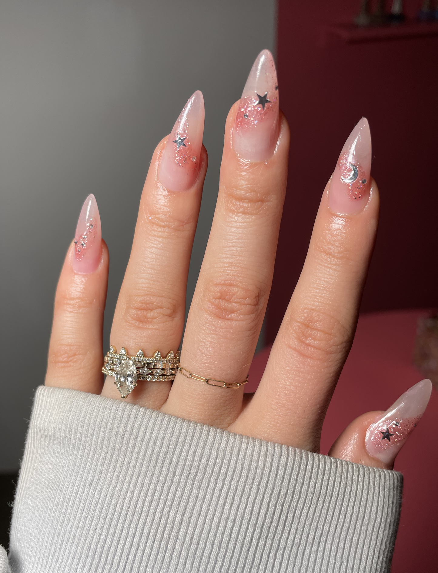 silver nail art stickers