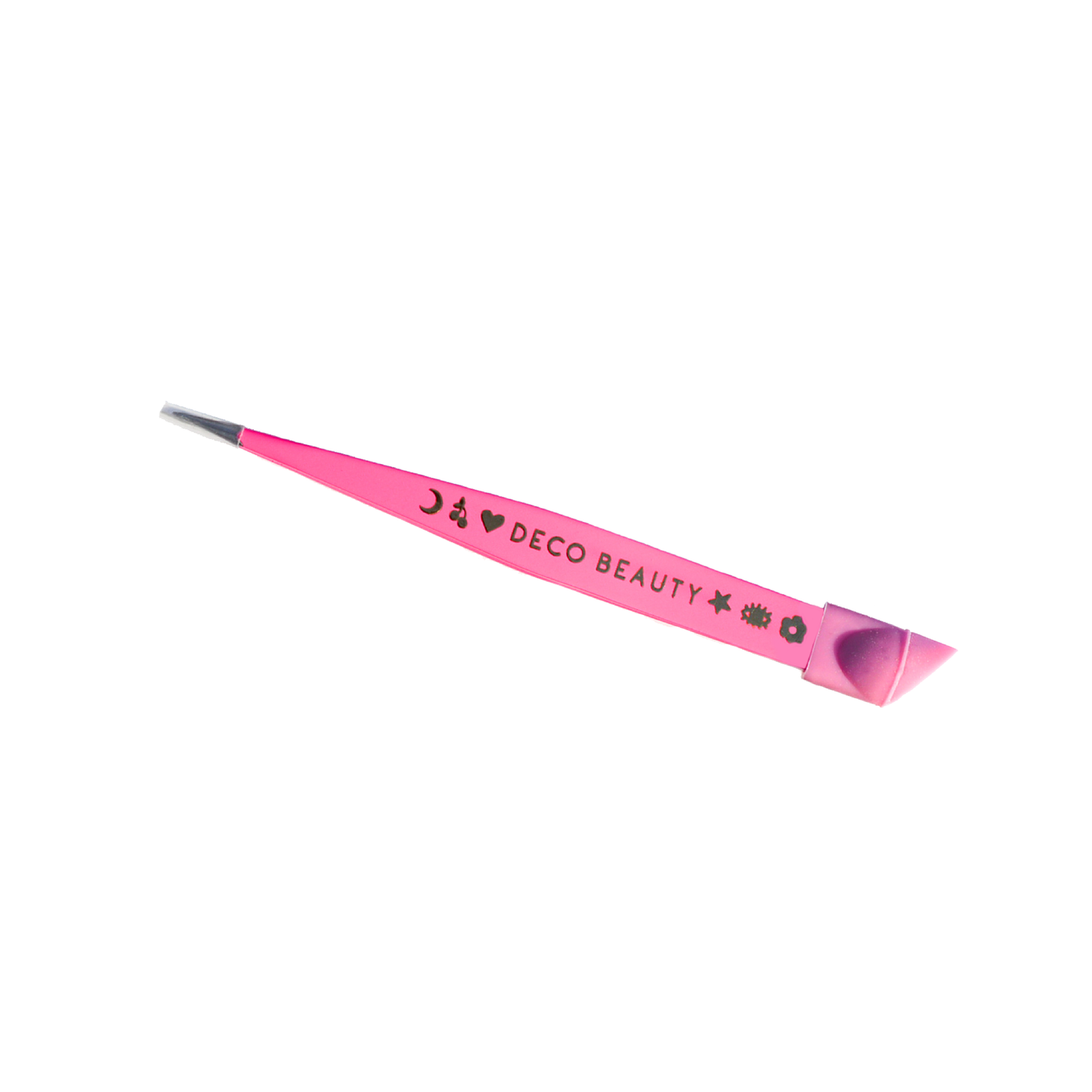 pink mini tweezers that say DECO BEAUTY
