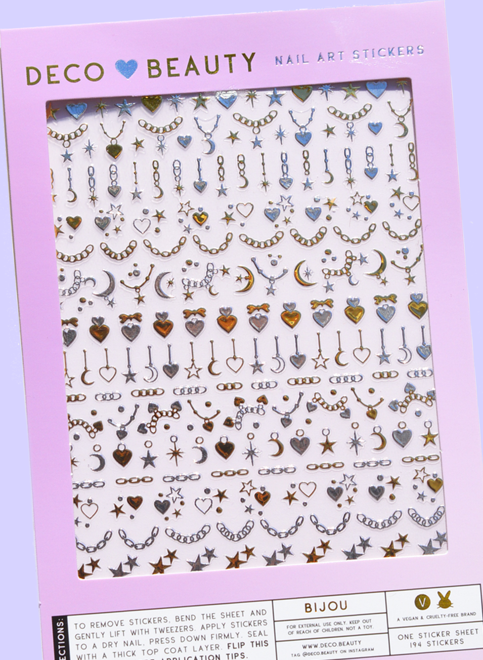 bijou nail art stickers flat lay