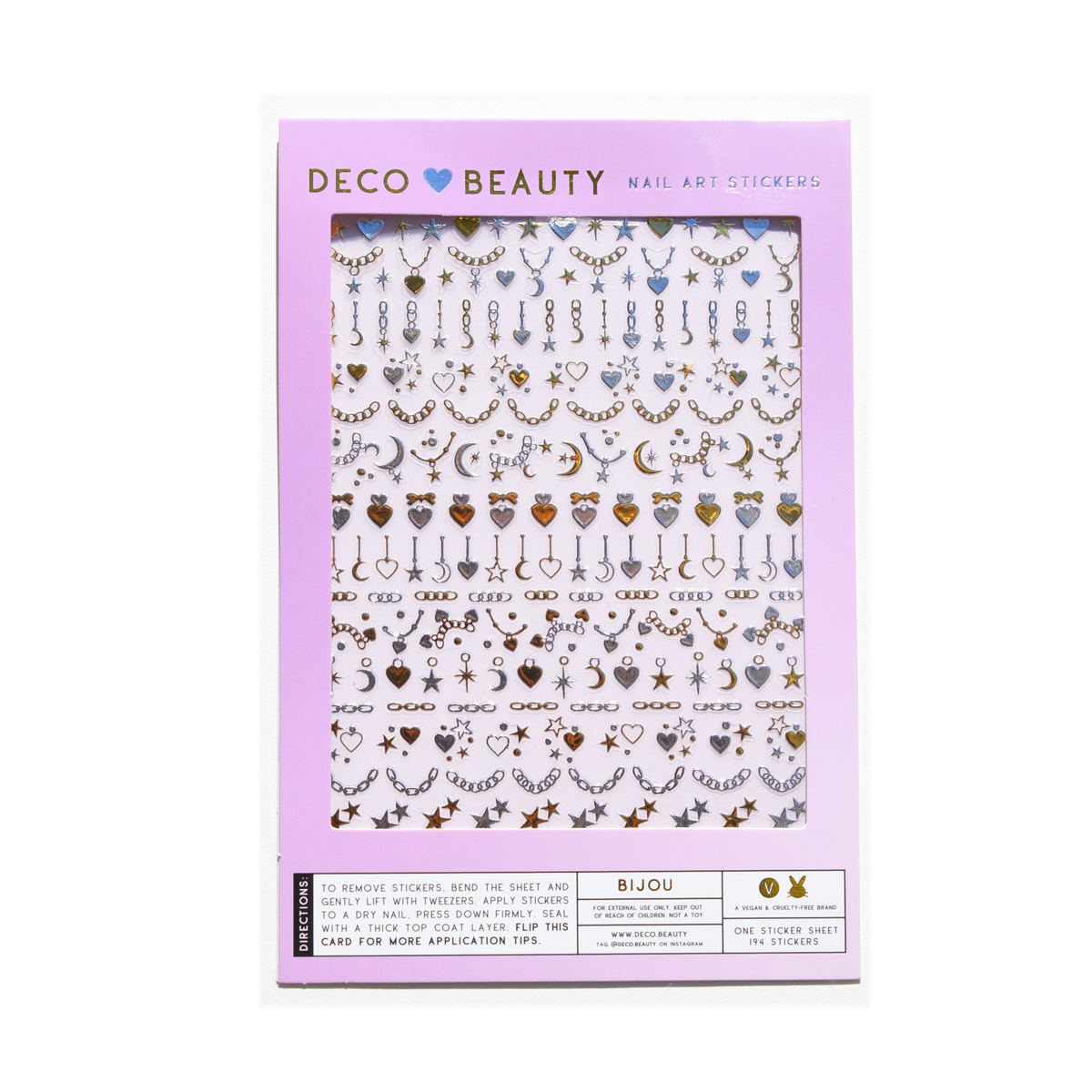 bijou nail art stickers flat lay