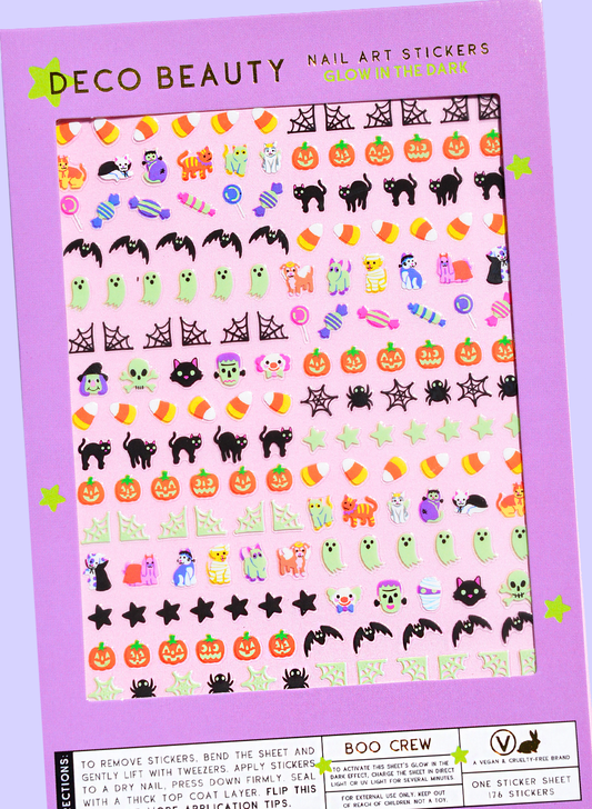 Boo Crew nail art stickers flat lay