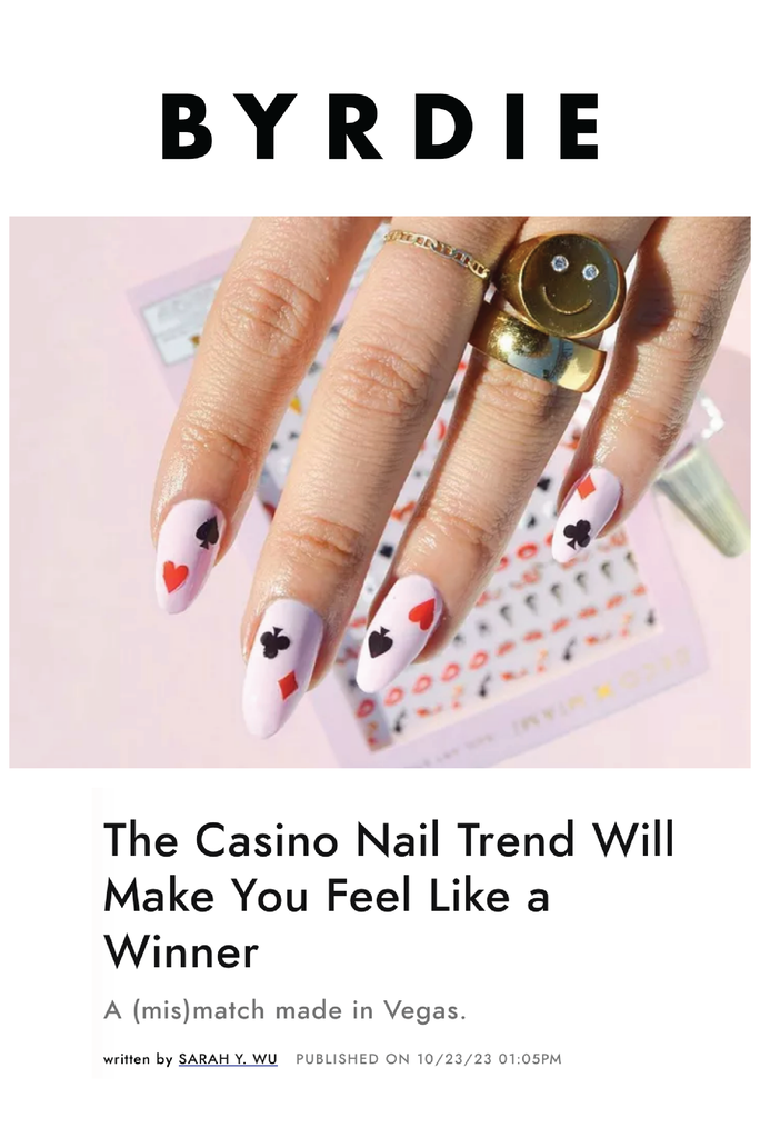 Screenshot of Brydie Press feature showing casino nail art
