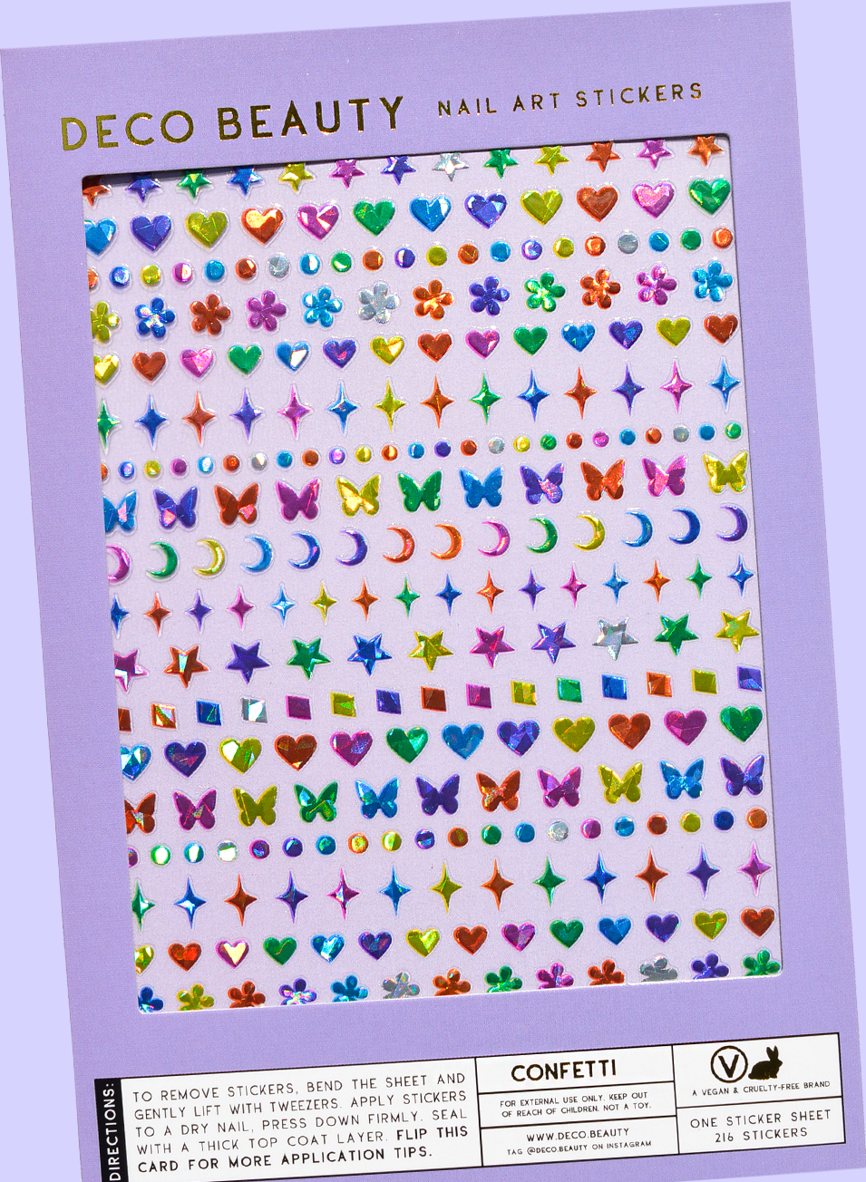 Confetti nail art sheet flay lay