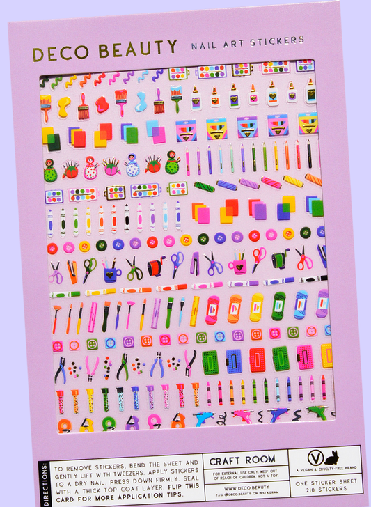 Craft Room nail art sheet flat lay