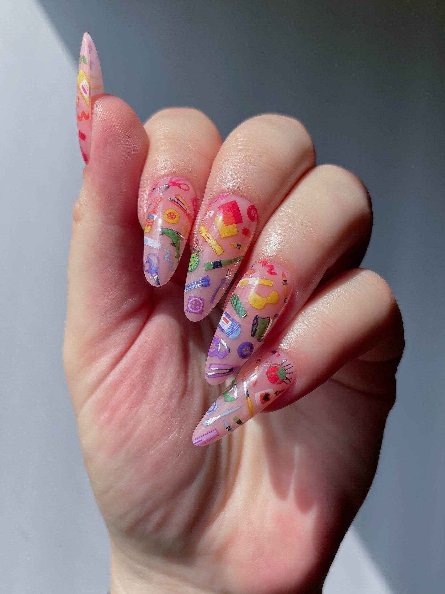 Stickerbook nails with Craft Room nail art stickers